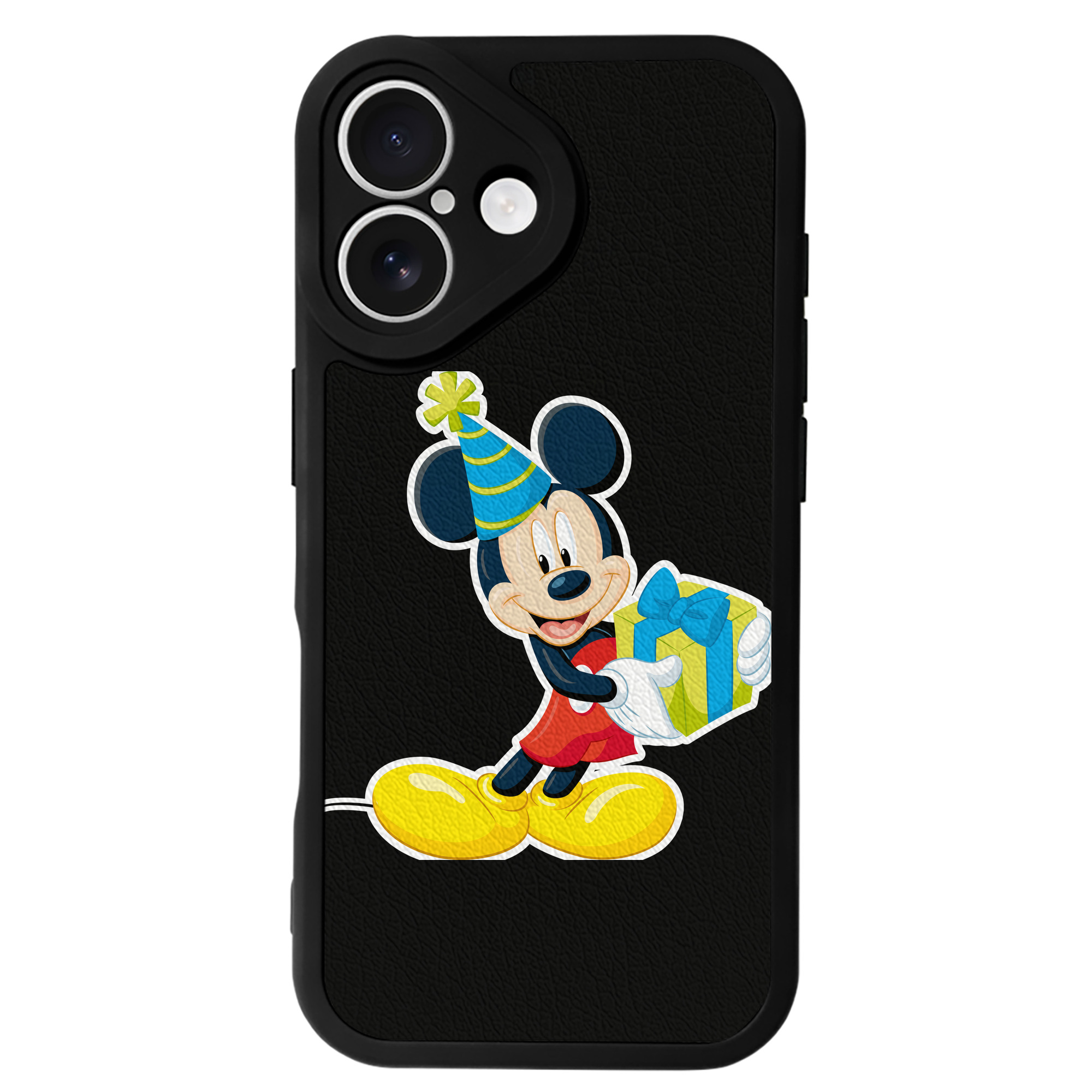 （画像用） ミッキーマウス Mickey Mouse 【iPhone 16シリーズ対応】シリコンスマホケース（レザー調） 材質：シリコン
